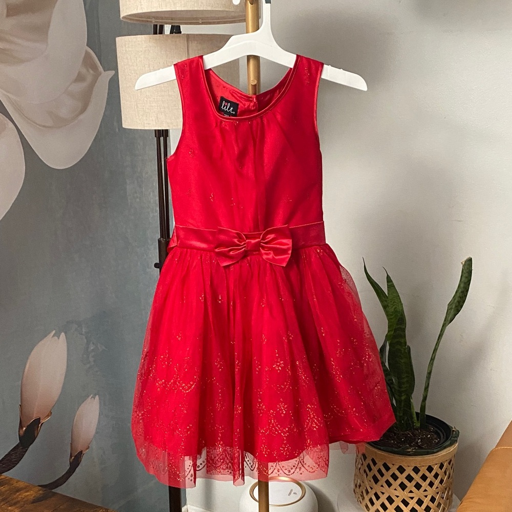 Lily Red Tulle‎ Bow Party /Play Dress size 8